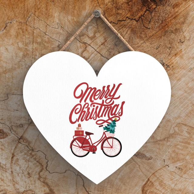 Xmas Merry Christmas Bicycle The Seasonal Aisle Size: 10cm H x 9cm W x 0.5cm D on Productcaster.