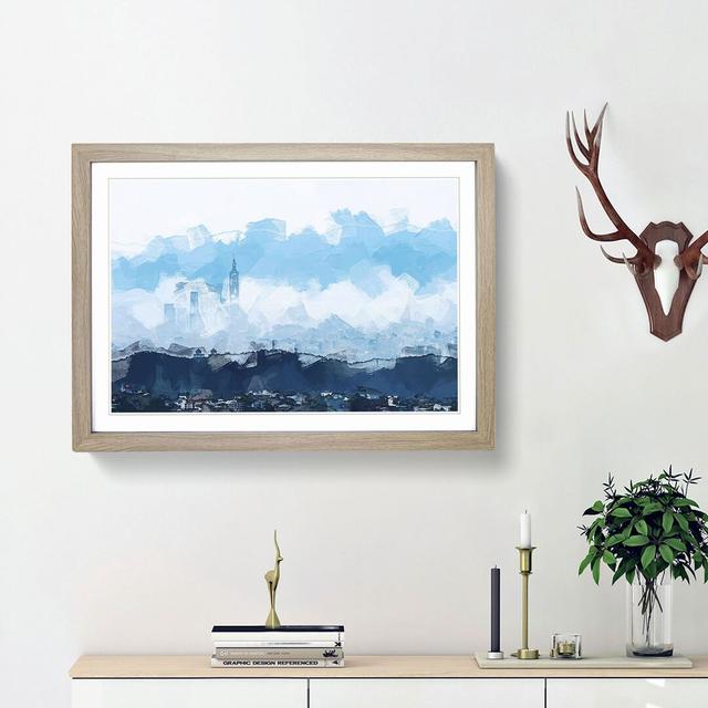 Taipei City in Taiwan in Abstract - Picture Frame Graphic Art Print East Urban Home Size: 27cm H x 36cm W x 2cm D, Frame Option: Oak Framed on Productcaster.