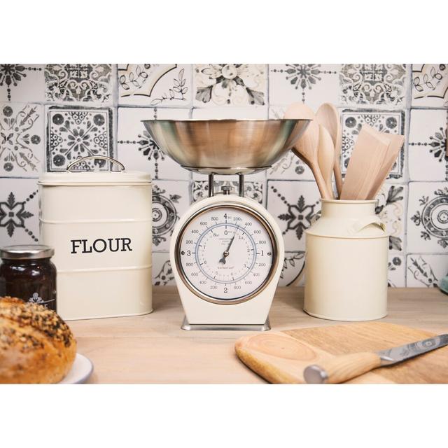 Living Nostalgia Kitchen Scale and Flour Canister Set KitchenCraft Colour: Antique Cream on Productcaster.