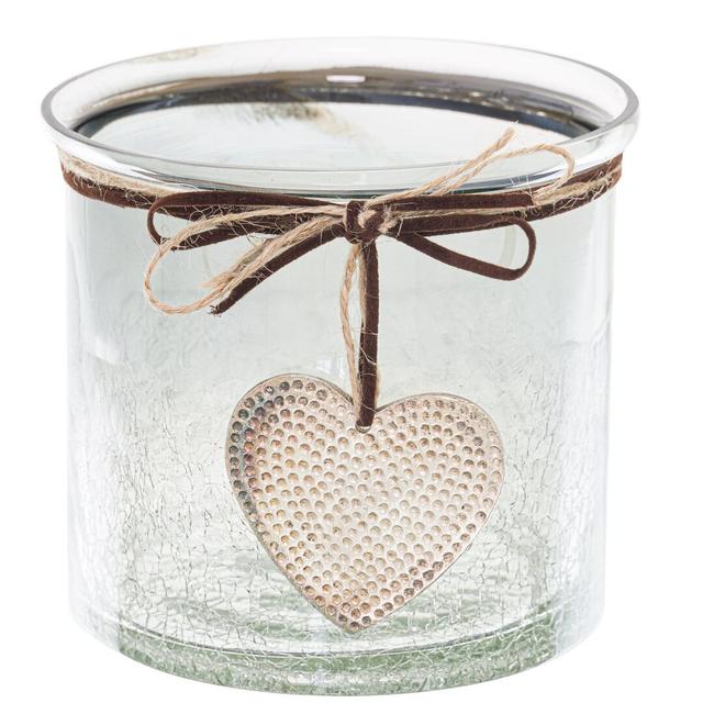 Smoked Midnight Crackled Heart Candle Holder August Grove Size: 25.4cm H x 27.94cm W x 27.94cm D on Productcaster.