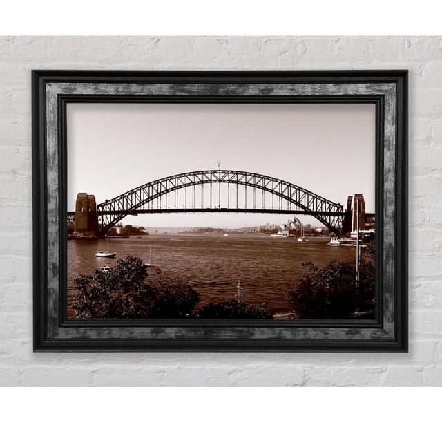 Sydney Harbour Bridge Retro Sepia - Print Bright Star Size: 21cm H x 42cm W x 8cm D on Productcaster.