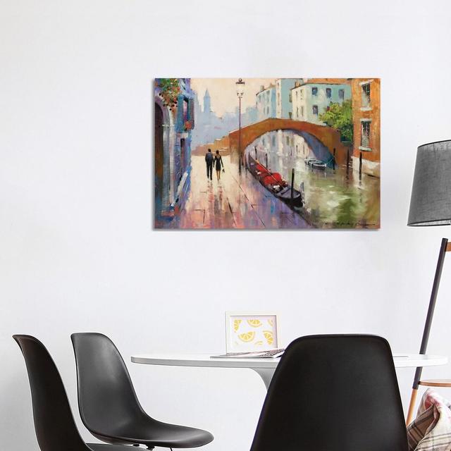 Venice Twilight - Painting on Canvas East Urban Home Frame Option: Black Framed, Size: 66.04cm H x 101.6cm W x 3.81cm D on Productcaster.