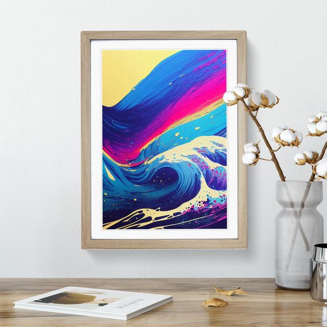 Ocean Wave In Colour No.1 Abstract House of Hampton Format: Oak, Size: 46cm H x 34cm W on Productcaster.