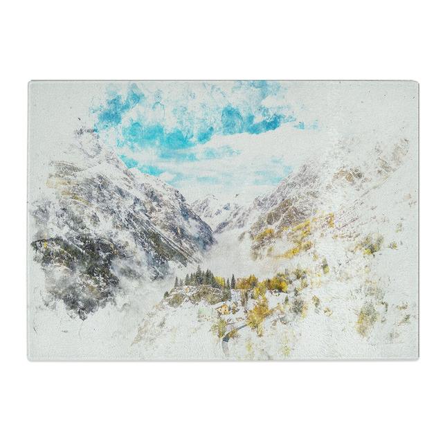 Tempered Glass Mountain View in France Chopping Board East Urban Home Size: 28.5 cm x 39 cm on Productcaster.