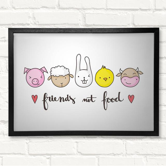 Friends Not Food - Single Picture Frame Print Harriet Bee Size: 30cm H x 42cm W x 3cm D, Format: Black Framed Wood on Productcaster.