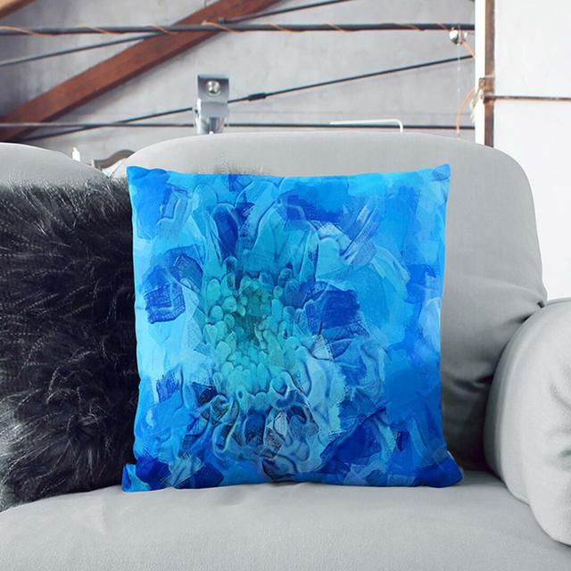 Blue Dahlia Flower In Abstract East Urban Home Size: 55cm H x 55cm W x 20cm D, Backing Colour: Black on Productcaster.