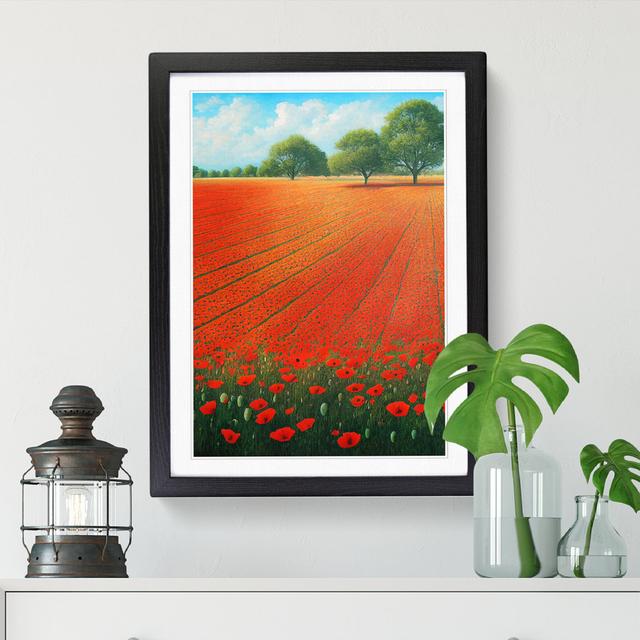 Poppy Field in Summer - Single Picture Frame Graphic Art ClassicLiving Format: Black, Size: 34cm H x 25cm W x 2cm D on Productcaster.