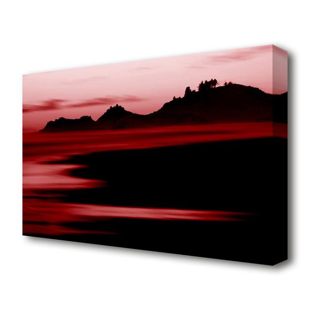 Red Ocean Calm Landscape - Wrapped Canvas Photograph Print East Urban Home Size: 50.8cm H x 81.3cm W x 4.4cm D on Productcaster.