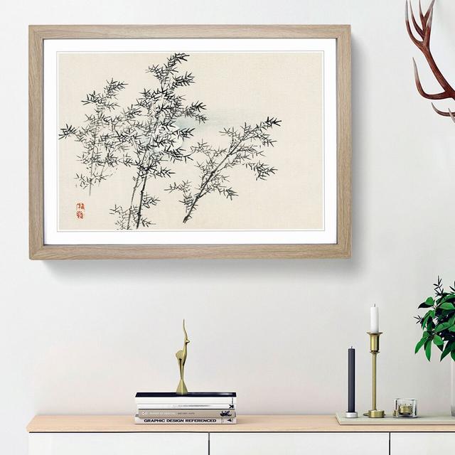 Bamboo Cane by Kono Bairei - Picture Frame Painting Print East Urban Home Frame Option: Oak Framed, Size: 48cm H x 65cm W x 2cm D on Productcaster.