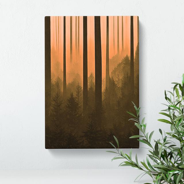 Autumnal Pine Tree Forest - Wrapped Canvas Print Alpen Home Size: 76cm H x 50cm W x 3cm D on Productcaster.