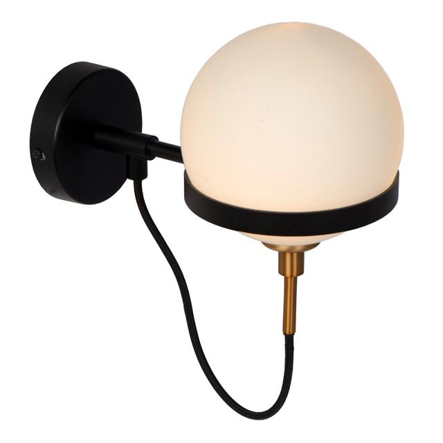 1-Light Dimmable Black Wall Light Lucide on Productcaster.