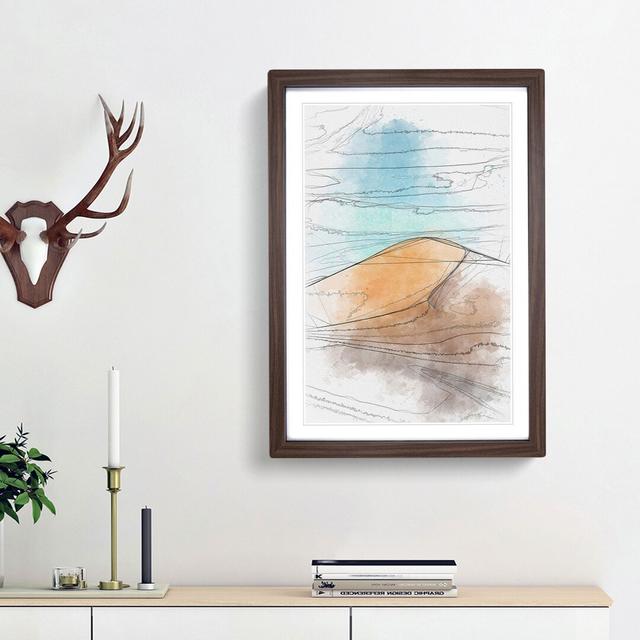 Desert Sand Dune in Morocco in Abstract - Picture Frame Graphic Art Print East Urban Home Size: 87cm H x 62cm W x 2cm D, Frame Option: Walnut Framed on Productcaster.