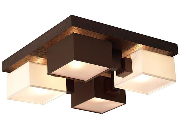 4 Light Flush Ceiling Light 17 Stories Colour: Teak, Shade Colour: Brown/White on Productcaster.