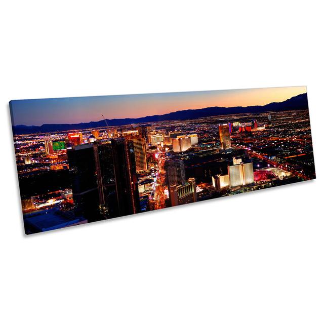 Skyline Las Vegas CANVAS WALL ART Panorama Framed Print 17 Stories Size: 60.96cm H x 182.88cm W x 4cm D on Productcaster.