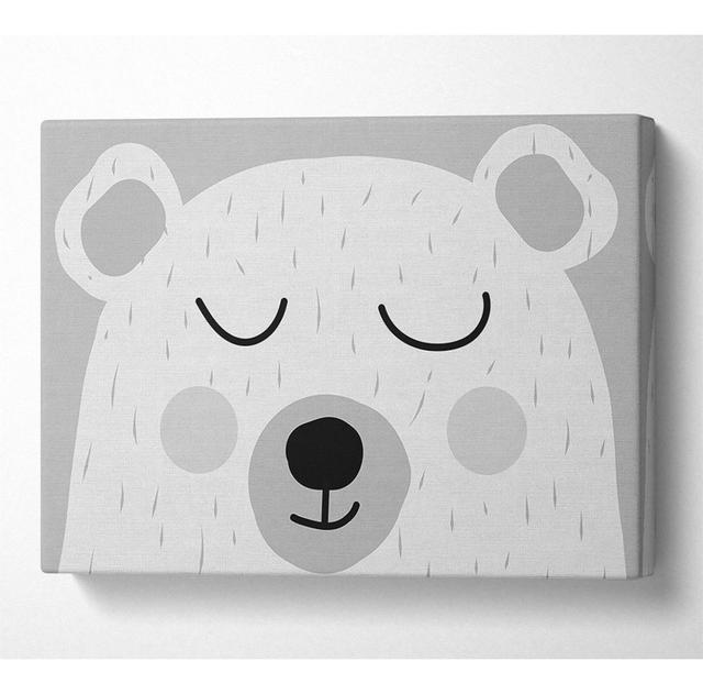 The Cute Bear Head Grey - Wrapped Canvas Graphic Art Harriet Bee Size: 66cm H x 106.6cm W on Productcaster.