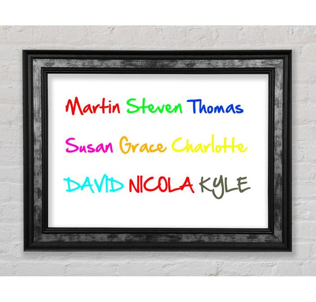 Your Name In A Choice Of Colours - Single Picture Frame Art Prints Bright Star Size: 29.7cm H x 42cm W, Colour: White on Productcaster.