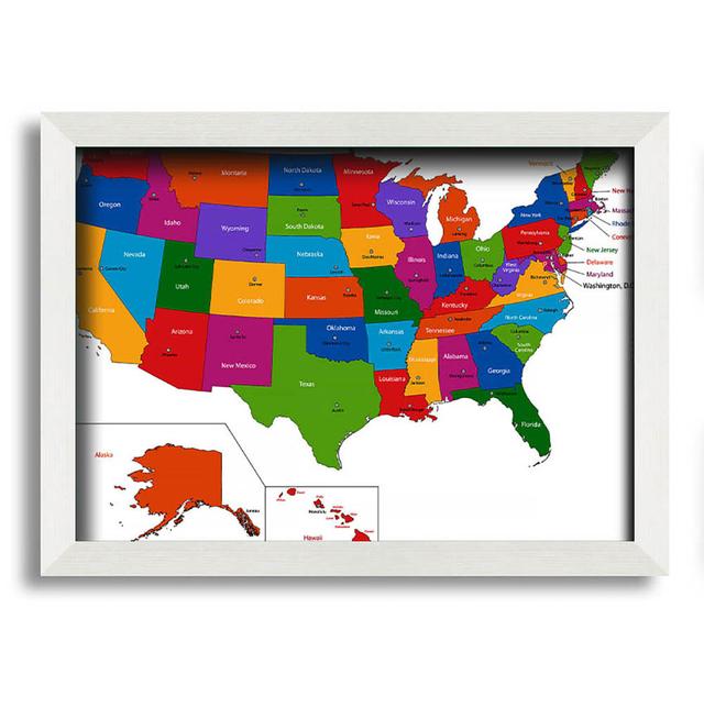 Silana States of America 4 - Single Picture Frame Art Prints Latitude Run Size: 21cm H x 29.7cm W x 10cm D on Productcaster.