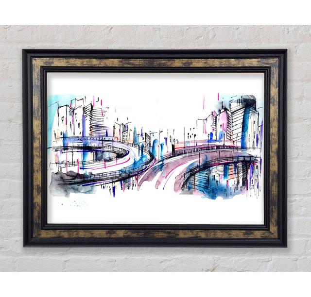 Ring Roads Through The City - Single Picture Frame Art Prints Bright Star Size: 42cm H x 59.7cm W x 8cm D on Productcaster.