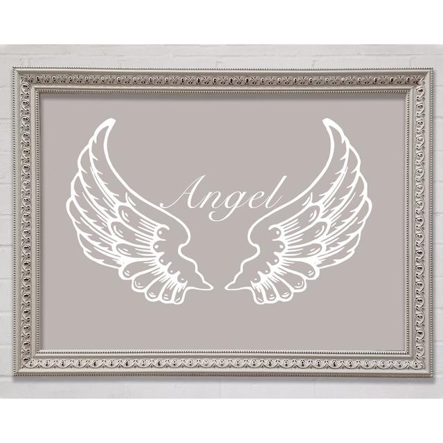 Angel Wings Beige Framed Print Happy Larry Size: 29.7cm H x 42cm W x 3cm D on Productcaster.