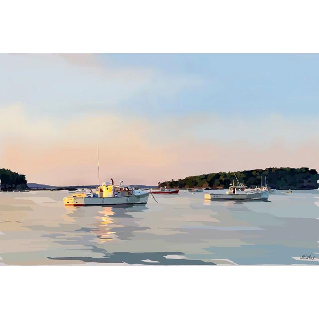 Peaceful Harbor I by Emily Kalina - Wrapped Canvas Painting Longshore Tides Size: 61cm H x 91cm W x 3.8cm D on Productcaster.