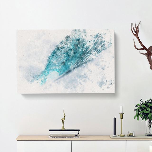 Curve of the Ocean Wave - Wrapped Canvas Graphic Art Print East Urban Home Size: 60cm H x 91cm W x 4cm D on Productcaster.