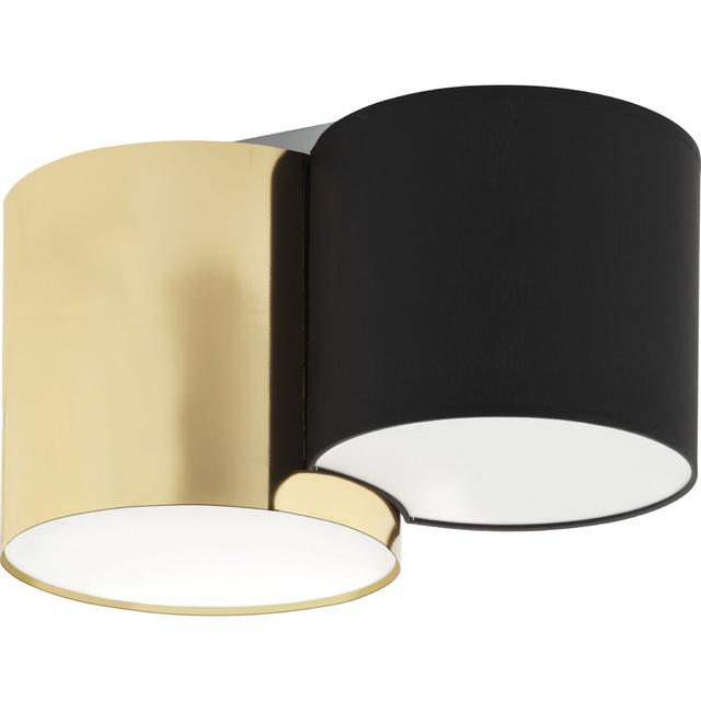 Avereigh 2-Light 51cm Flush Mount 17 Stories Fixture Finish: Black/Gold on Productcaster.