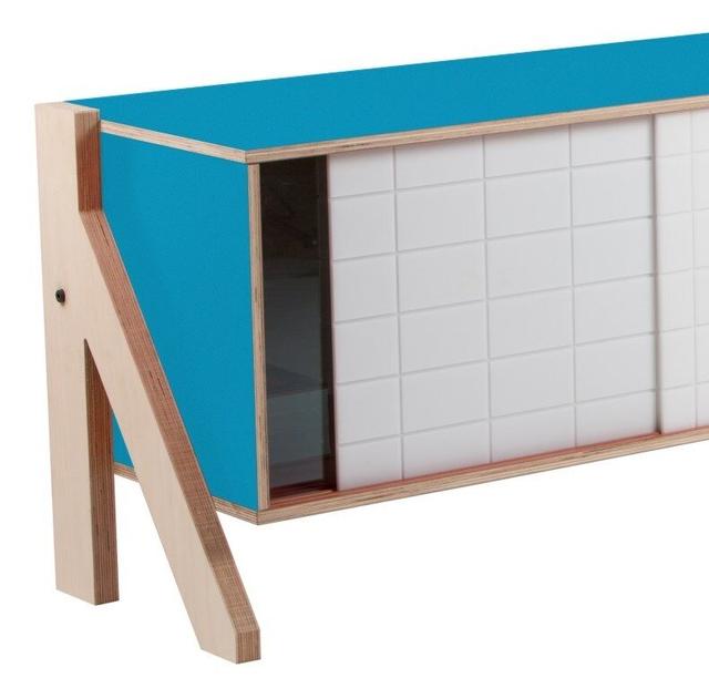 Sideboard Margret 115 cm Ebern Designs Farbe: Irisblau und Blau/Weiß on Productcaster.