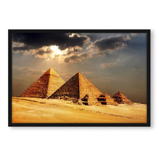 Gerahmtes Foto "Pyramids of Giza in Sunlight" Natur Pur Größe: 55 cm H x 40 cm B x 2.5 cm T on Productcaster.