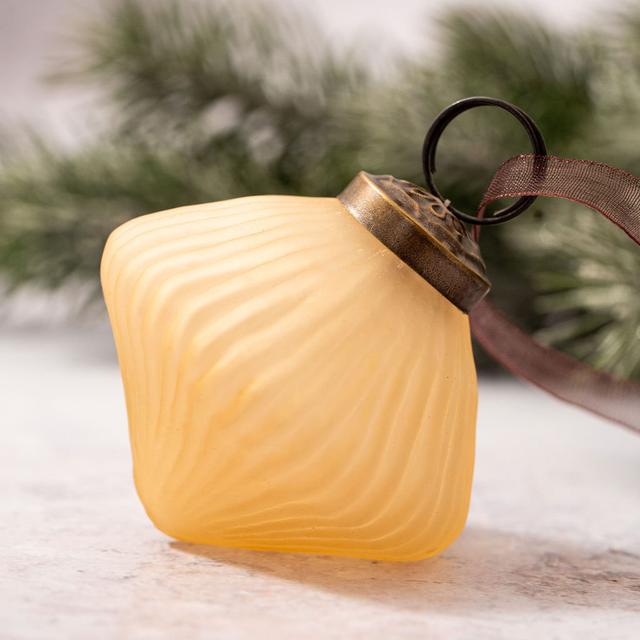 Frosted Glass Finial Ornament (Set of 3) The Seasonal Aisle Colour: Champagne on Productcaster.