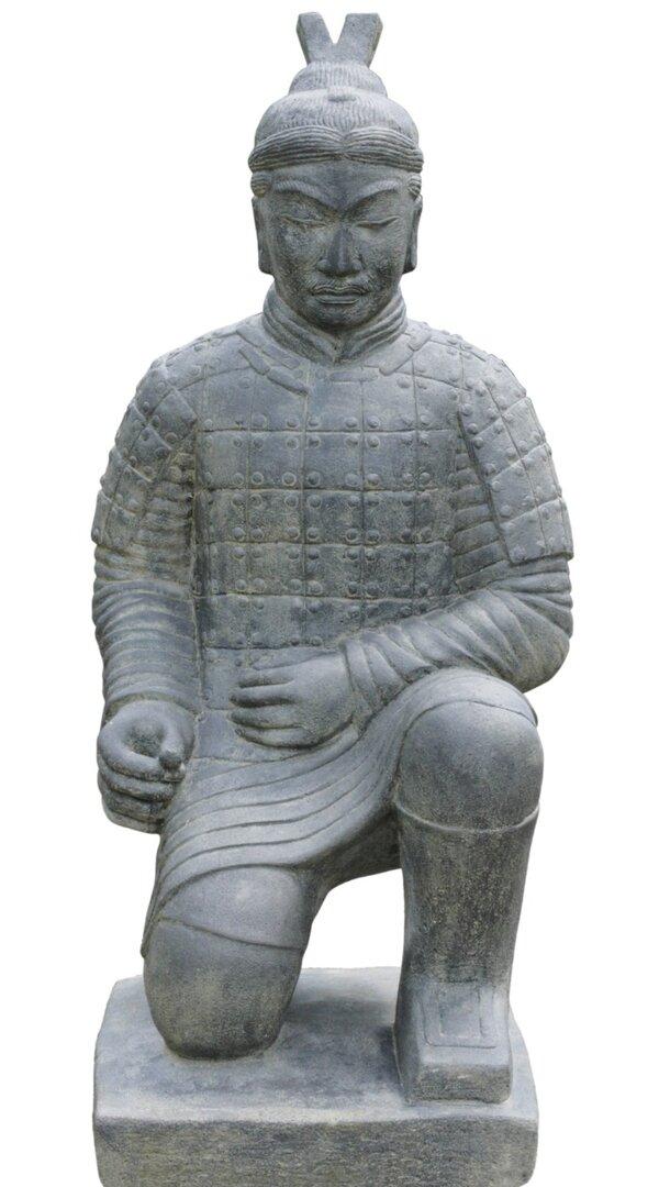 Junita Kneeling Chinese Warrior Statue Bloomsbury Market on Productcaster.