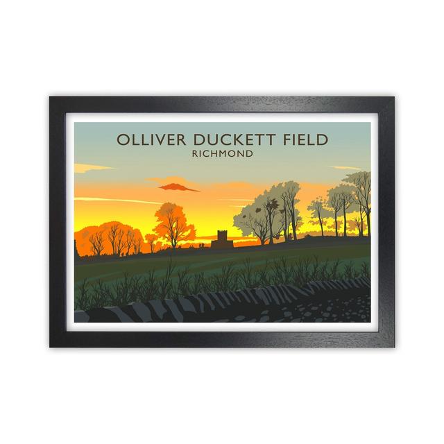 Olliver Duckett Field by Richard O'Neill - Picture Frame Art Print on Canvas Corrigan Studio Format: Black Framed, Size: 64cm H x 88cm W x 3cm D on Productcaster.