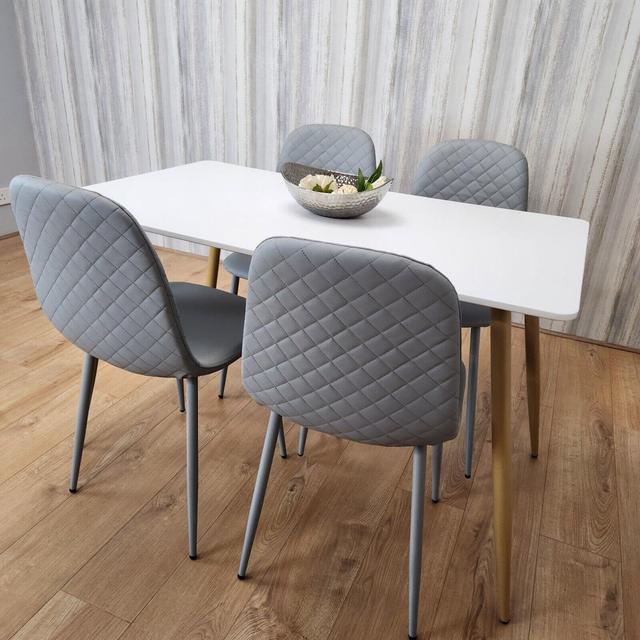 Gwendolen 4 - Person Dining Set Norden Home Chair Colour: Grey on Productcaster.