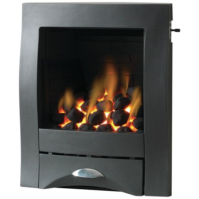 Quinton 53cm W Natural Gas / Propane Fireplace Insert Belfry Heating Finish: Black on Productcaster.