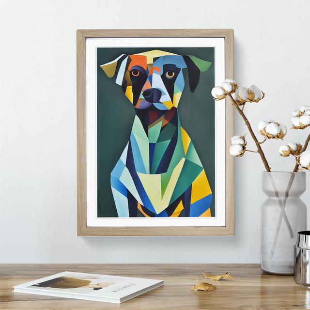 Dog - Picture Frame Graphic Art Metro Lane Size: 64cm H x 46cm W x 2cm D, Frame Colour: Oak on Productcaster.