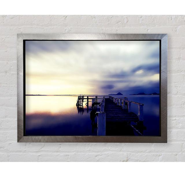 Calm Ocean Pier Framed Print Bright Star Size: 100cm H x 141.4cm W on Productcaster.