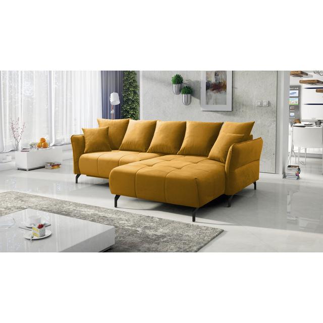 Ecksofa Abdülhamid Brayden Studio Farbe des Polstermöbels: Gelb, Orientation: Rechts on Productcaster.