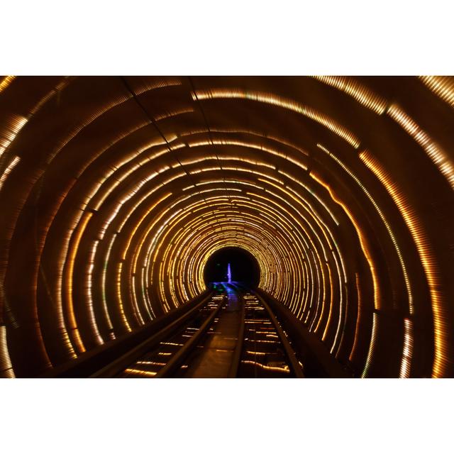 Lights In Tunnel by Yanmiao - Wrapped Canvas Print 17 Stories Size: 61cm H x 91cm W on Productcaster.