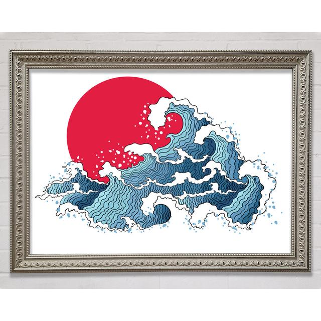 Crashing Waters Under The Sun Framed Print Bright Star Size: 84.1cm H x 118.9cm W x 3cm D on Productcaster.