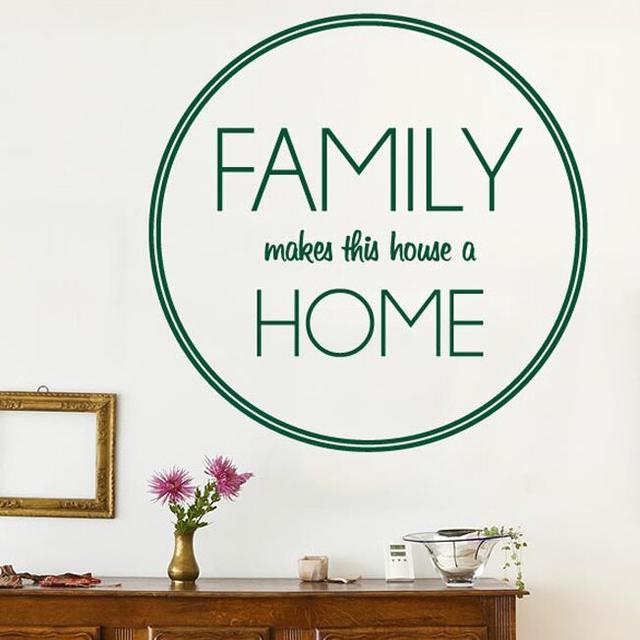 Family Makes This House Home Circle Wall Sticker 17 Stories Colour: Burgundy on Productcaster.