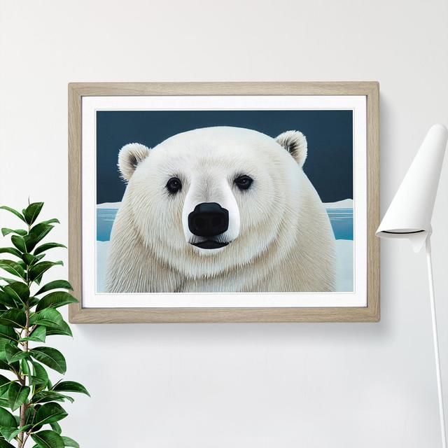 Incomprehensible Polar Bear - Single Picture Frame Print Alpen Home Size: 34cm H x 46cm W x 2cm D, Frame Colour: Oak on Productcaster.