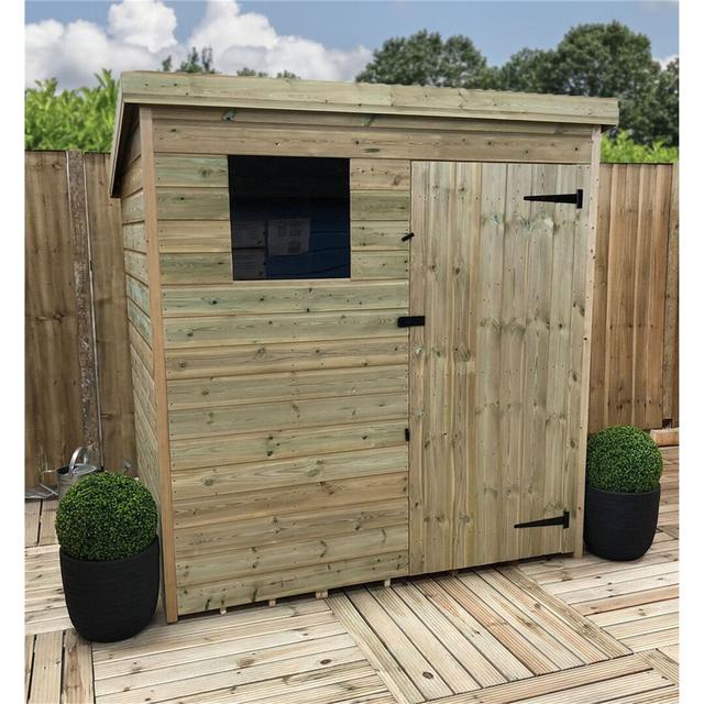 Brae 6 ft. W x 6 ft. D Solid Wood Garden Shed Dakota Fields on Productcaster.