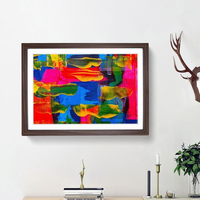 Abstract Art Painting Vol.346 by S.Johnson - Picture Frame Painting Print East Urban Home Size: 62cm H x 87cm W x 2cm D, Frame Option: Walnut Framed on Productcaster.