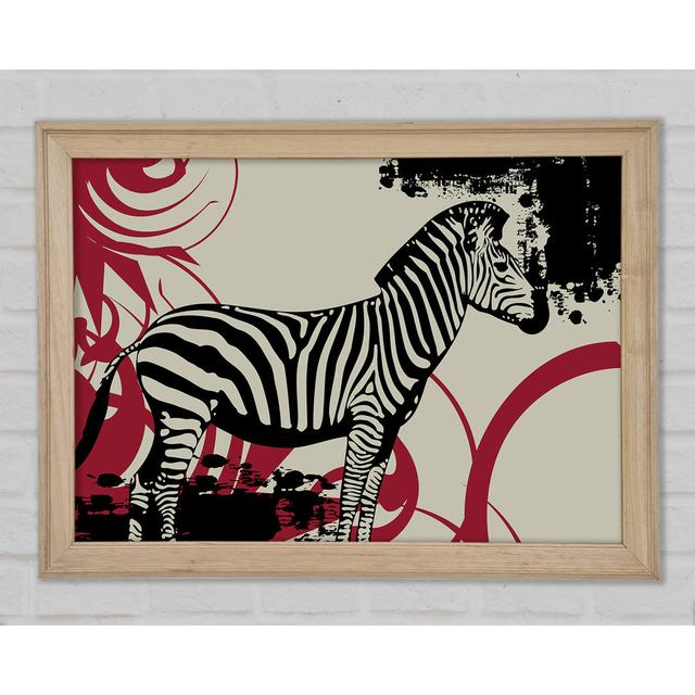 Zebra Safari - Single Picture Frame Art Prints Bloomsbury Market Size: 42cm H x 59.7cm W x 1.5cm D on Productcaster.