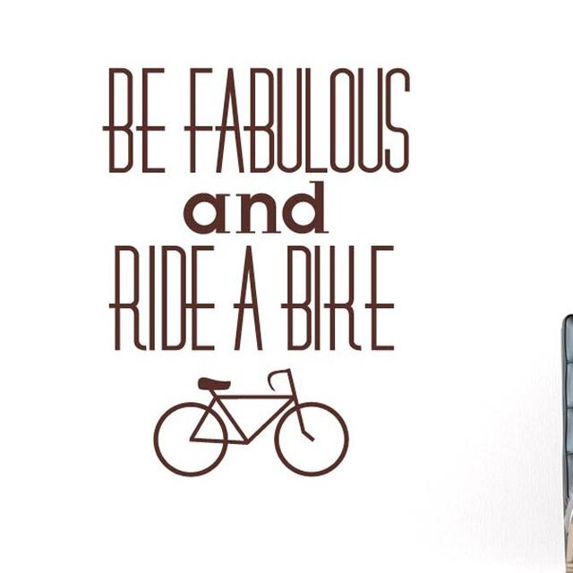 Be Fabulous And Ride A Bike Wall Sticker East Urban Home Size: Medium, Colour: Orange on Productcaster.