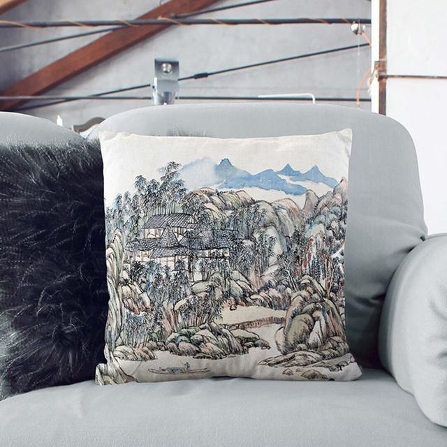 Landscape View by Wang Yuanqi Cushion with Filling East Urban Home Size: 55cm H x 55cm W x 20cm D on Productcaster.