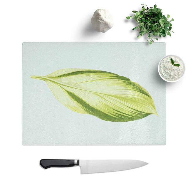 Tempered Glass Pretty Leaf by Benjamin Fawcett Chopping Board East Urban Home Size: 28.5 cm W x 20 cm L on Productcaster.