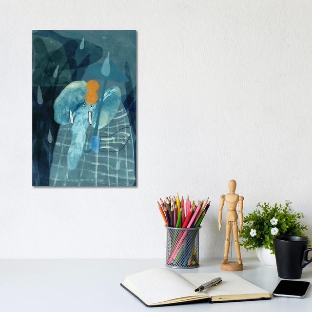 An Elephant Under The Umbrella By Natalia Shaloshvili - Wrapped Canvas Painting by Natalia Shaloshvili - Wrapped Canvas Painting Metro Lane Size: 30.4 on Productcaster.