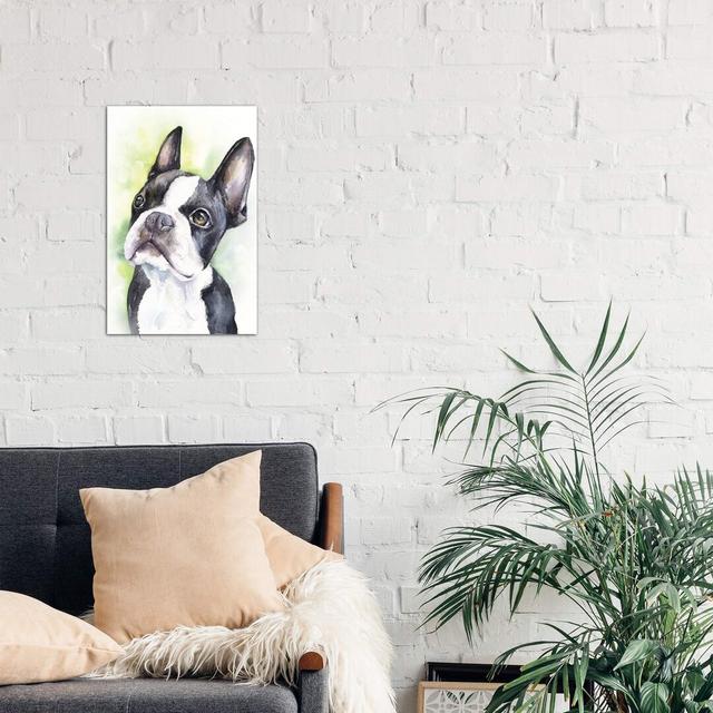 Boston Terrier Puppy - Wrapped Canvas Print East Urban Home Size: 66.04cm H x 45.72cm W x 1.91cm D on Productcaster.