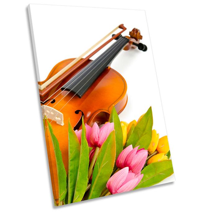 Violin Music Flowers - Wrapped Canvas Photograph 17 Stories Size: 45.7cm H x 30.5cm W x 2cm D on Productcaster.