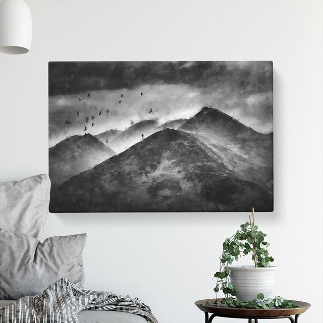 Birds Flying Over The Lake District Painting - Wrapped Canvas Graphic Art East Urban Home Size: 50cm H x 76cm W x 3cm D on Productcaster.